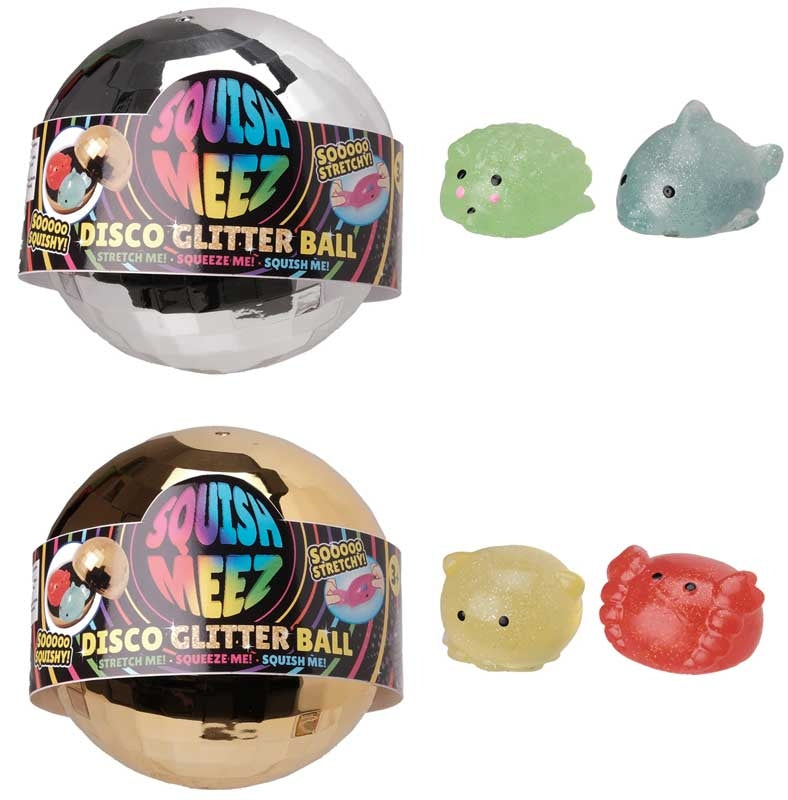 Glitter Disco balls with 2 squishes in each